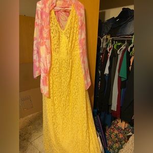 David’s bridal yellow lace dress size 24w